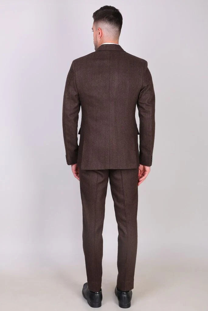 men wedding wear tweed suit -Back