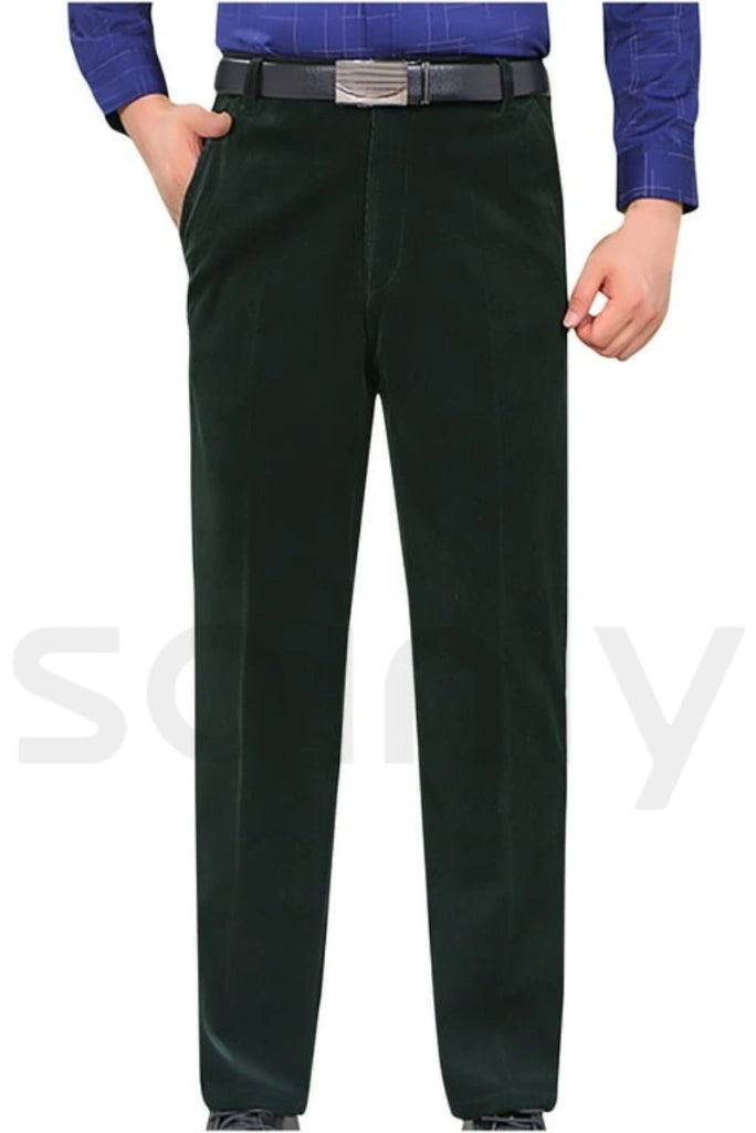 Men’s emerald green velvet pant for party wear-front