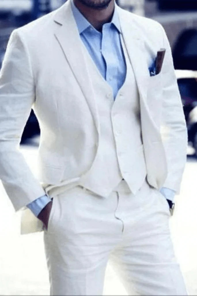 men white wedding wear stylish suit-Front