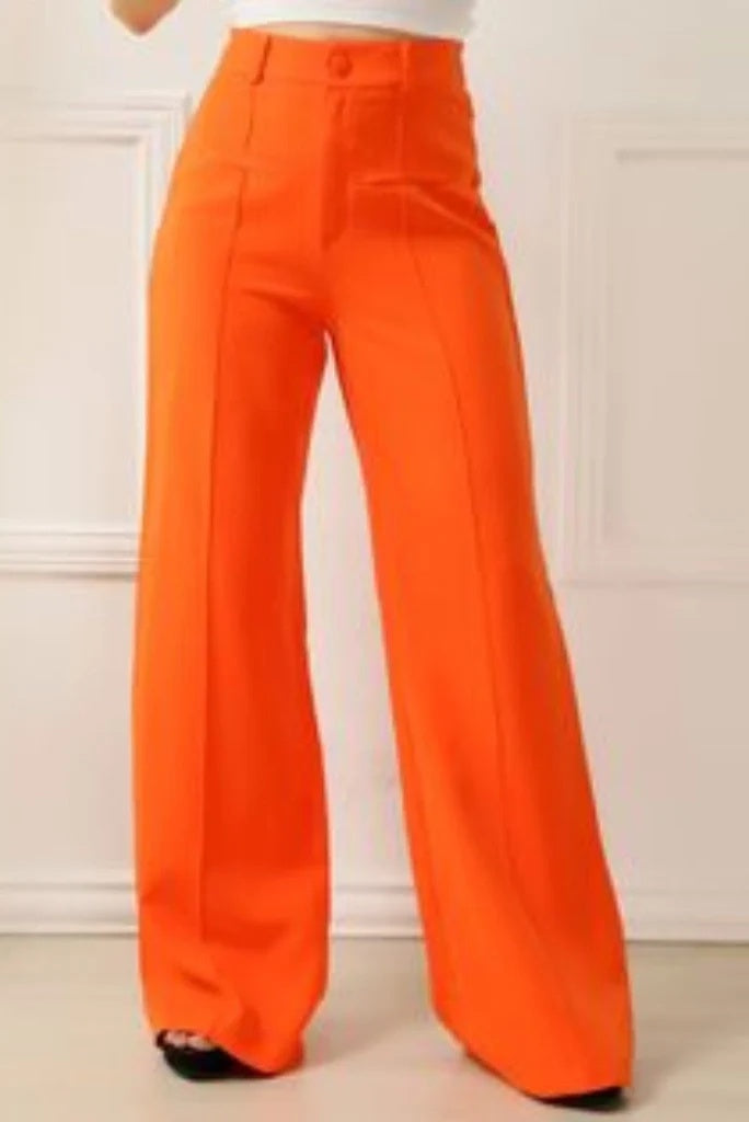 Women orange trouser-front